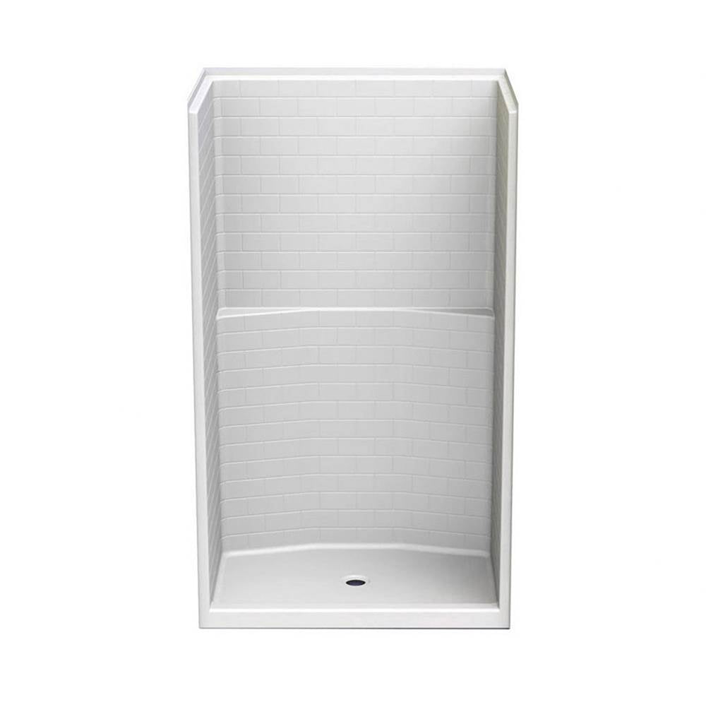14834STT 48 x 35 AcrylX Alcove Center Drain One-Piece Shower in White
