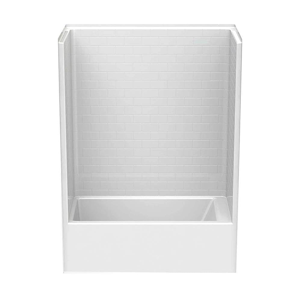6032STT 60 x 33 AcrylX Alcove Left-Hand Drain One-Piece Tub Shower in White