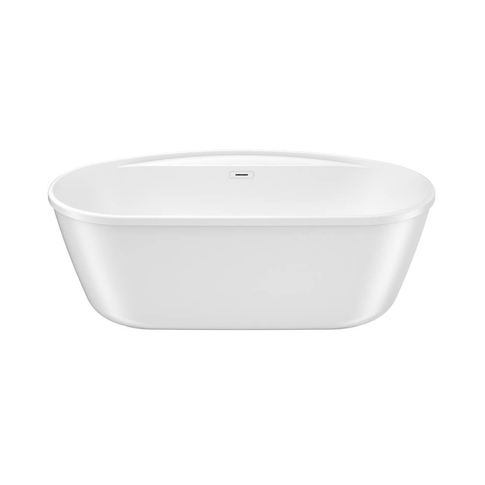 Eldora 6434 AcrylX Freestanding Center Drain Bathtub in White with White Skirt