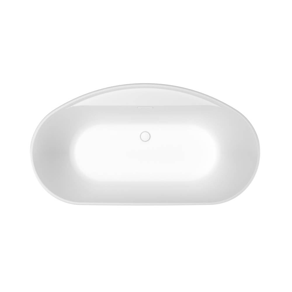 Eldora 6434 AcrylX Freestanding Center Drain Bathtub in White with White Skirt