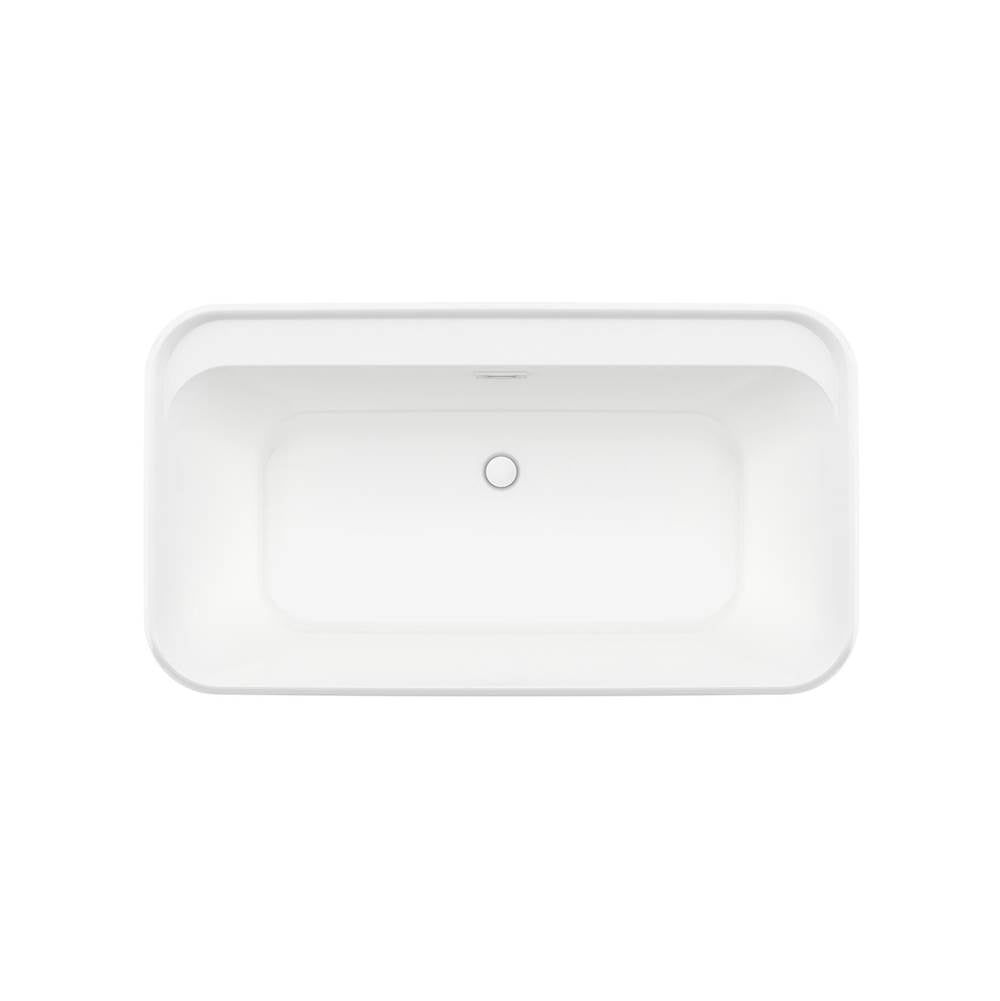 Pocono 58 x 32 AcrylX Freestanding Center Drain Bathtub in White with White Skirt