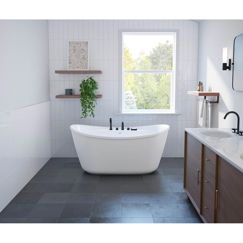 Maax - Sonoma 58 x 32 AcrylX Freestanding Center Drain Bathtub in White with White Skirt - White