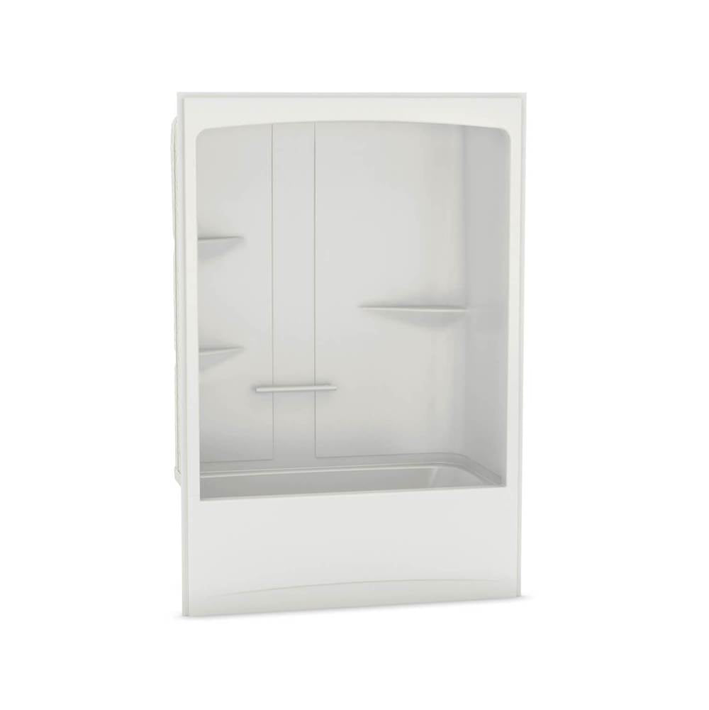 Allia TSR-6032 Acrylic Alcove Left-Hand Drain One-Piece Whirlpool Tub Shower in White