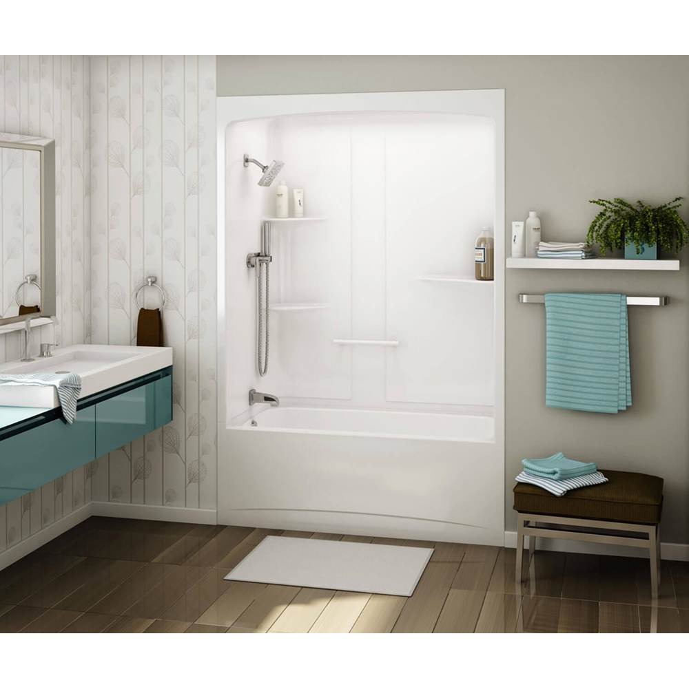 Maax - Allia TSR-6032 Acrylic Alcove Left-Hand Drain One-Piece Tub Shower in White - White