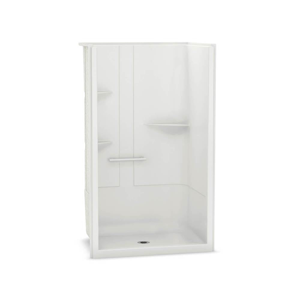 ALLIA SH-4834 Acrylic Alcove Center Drain One-Piece Shower in White