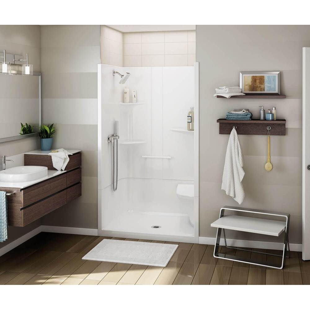 Maax - ALLIA SH-4834 Acrylic Alcove Center Drain Two-Piece Shower in White - White