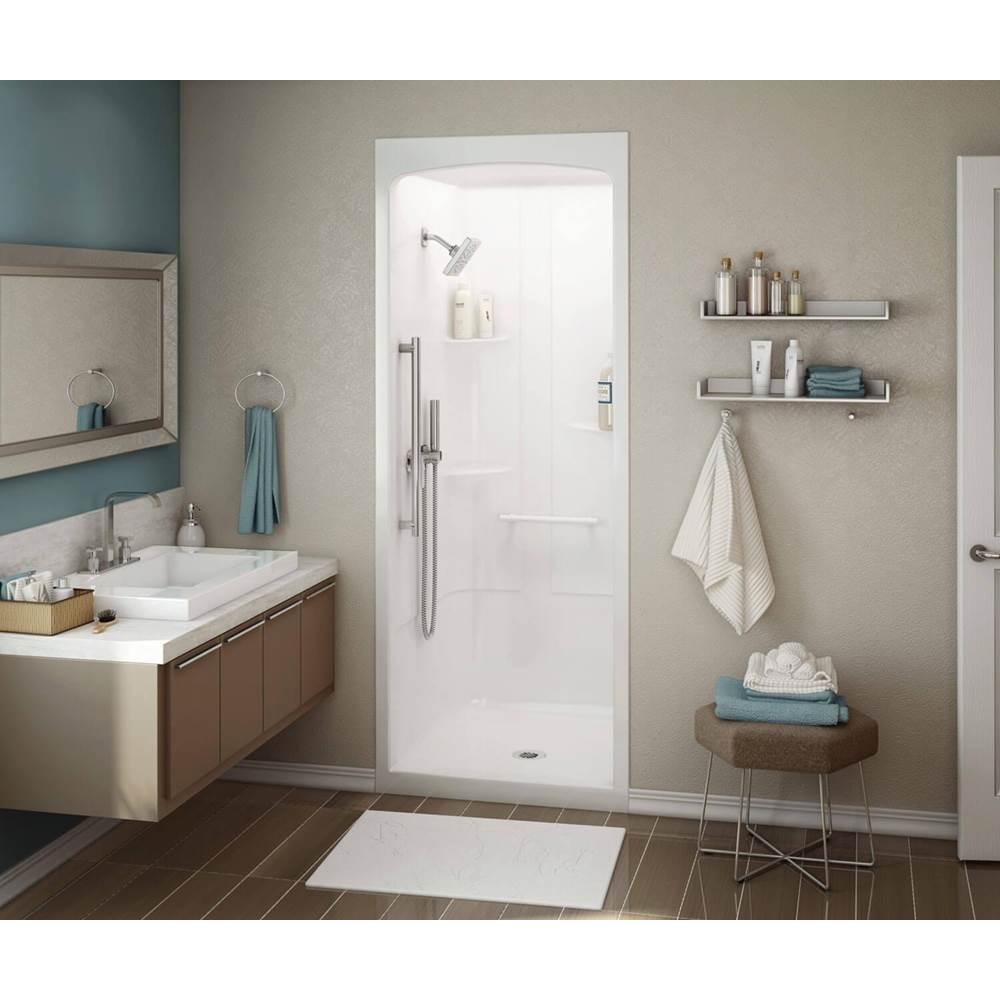 Allia SHR-3636 Acrylic Alcove Center Drain One-Piece Shower in White