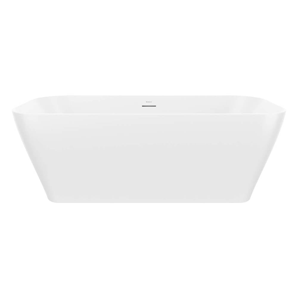 Renata 67 x 32 Acrylic Freestanding Center Drain Bathtub in Matte White with Matte White Skirt
