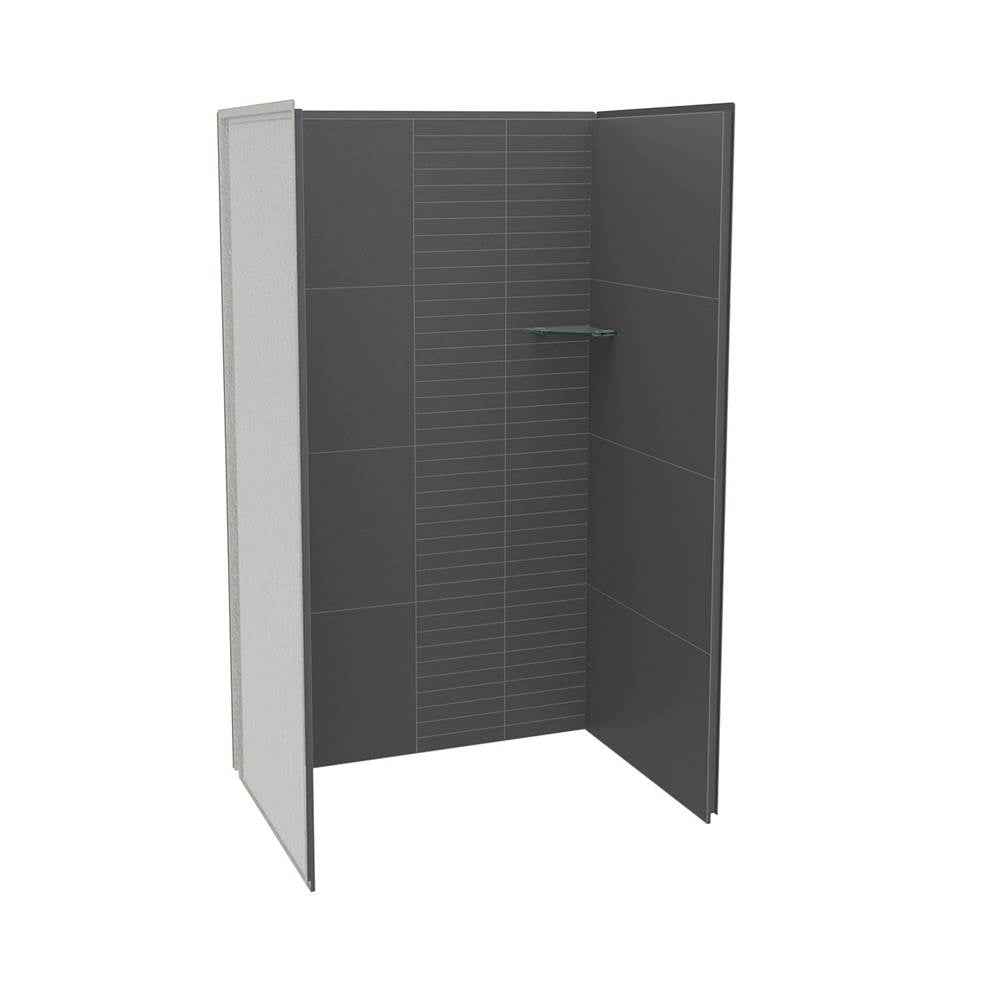 Maax - Utile 4832 Composite Direct-to-Stud Three-Piece Alcove Shower Wall Kit in Erosion Charcoal - Charcoal