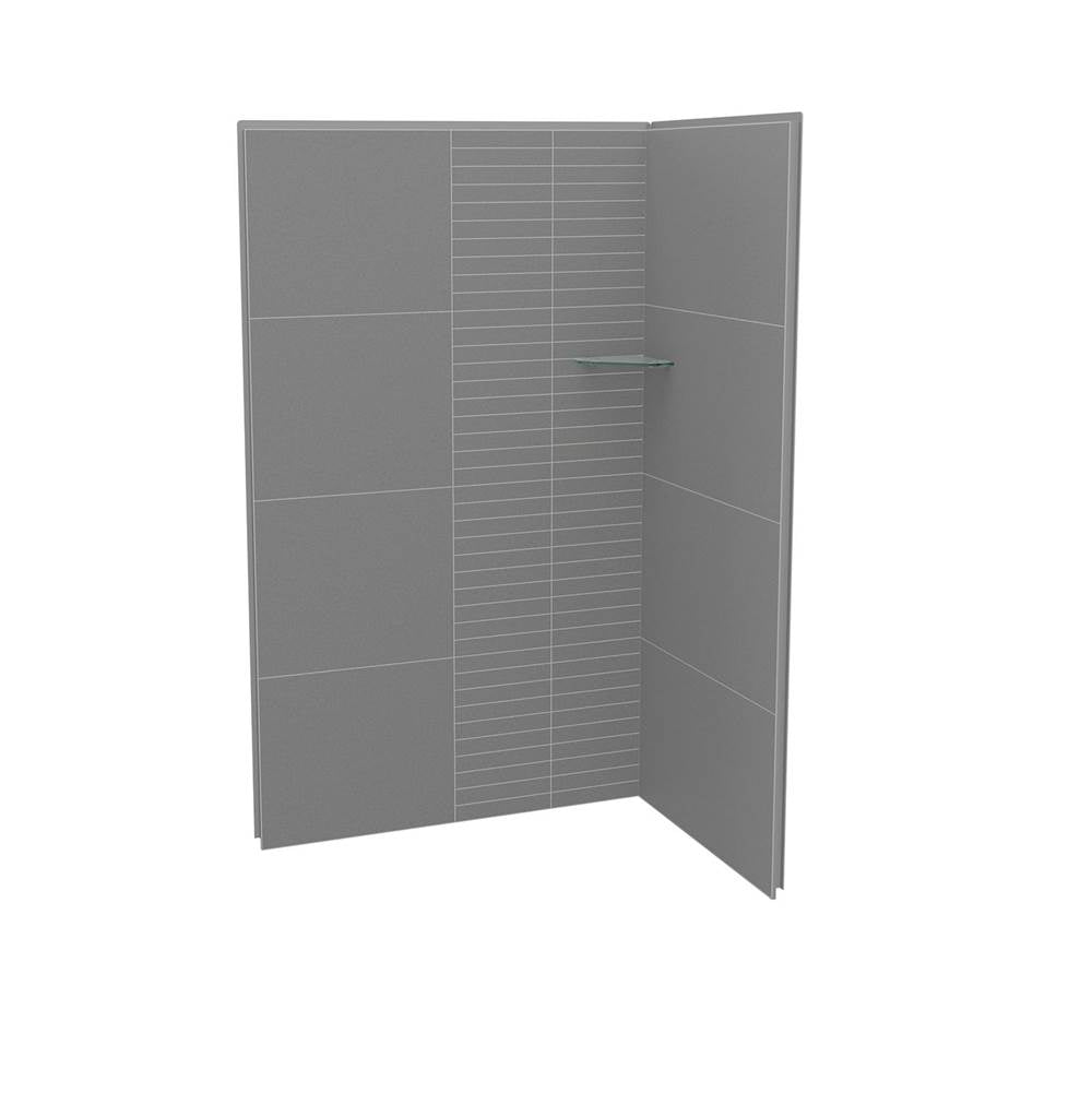 Maax - Utile 4836 Composite Direct-to-Stud Two-Piece Corner Shower Wall Kit in Erosion Pebble Grey - Pebble grey