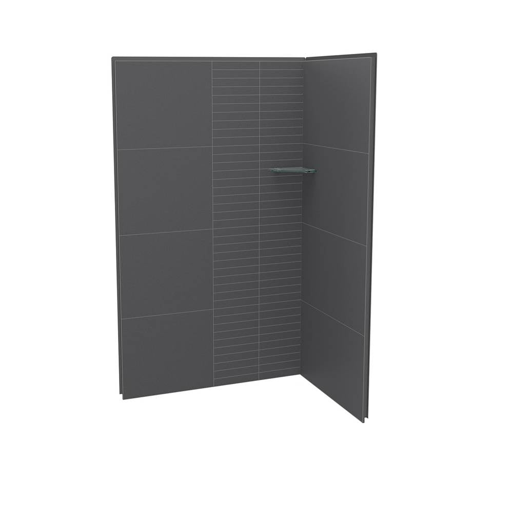Maax - Utile 4836 Composite Direct-to-Stud Two-Piece Corner Shower Wall Kit in Erosion Charcoal - Charcoal
