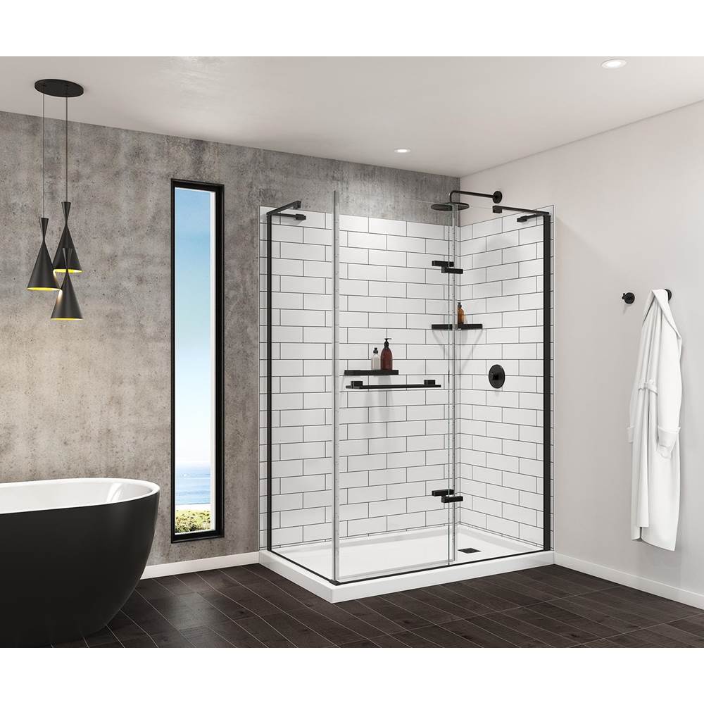 Utile 6036 Composite Direct-to-Stud Three-Piece Alcove Shower Wall Kit in Metro Tux