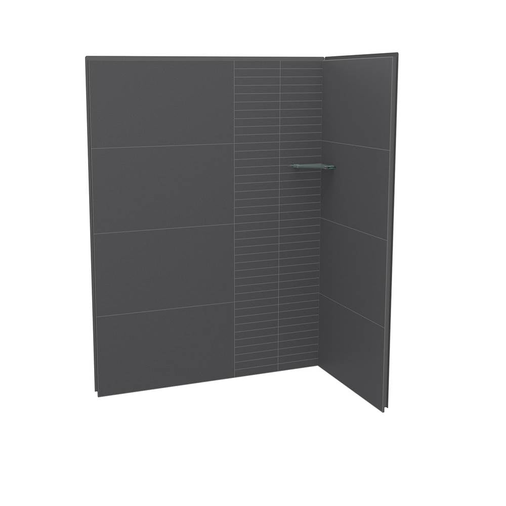 Maax - Utile 6032 Composite Direct-to-Stud Two-Piece Corner Shower Wall Kit in Erosion Charcoal - Charcoal