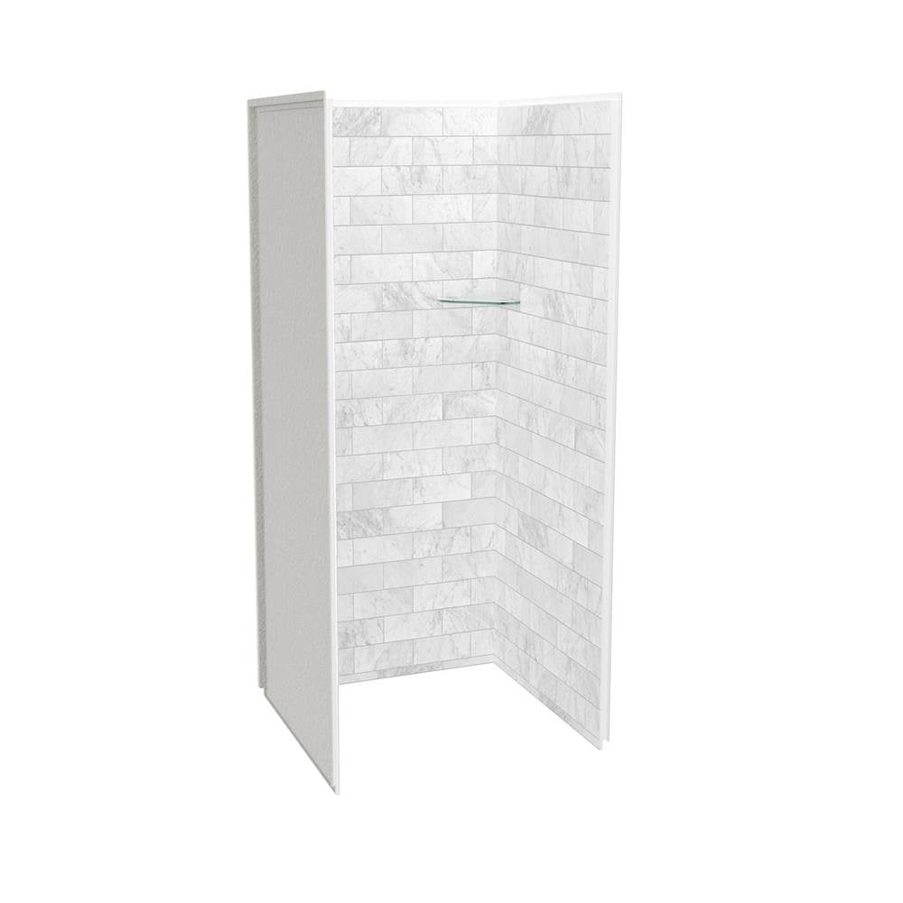 Maax - Utile 3636 Composite Direct-to-Stud Three-Piece Alcove Shower Wall Kit in Marble Carrara - Carrara