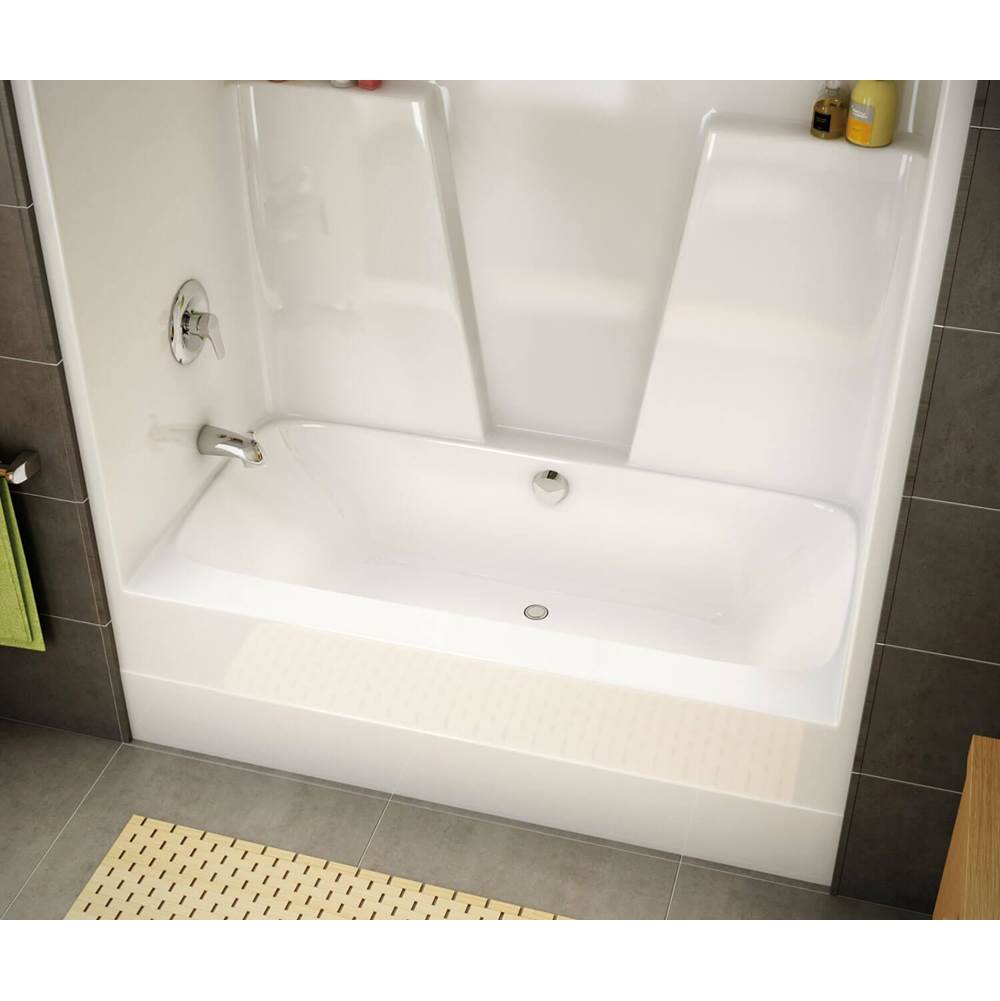 BG6034C AcrylX Alcove Center Drain One-Piece Whirlpool Tub Shower in White