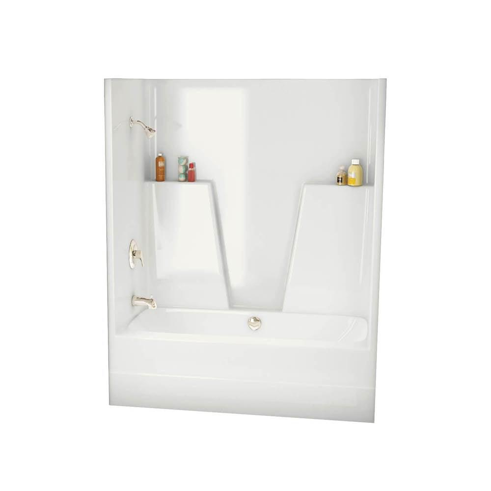 BG6034C AcrylX Alcove Center Drain One-Piece Whirlpool Tub Shower in White