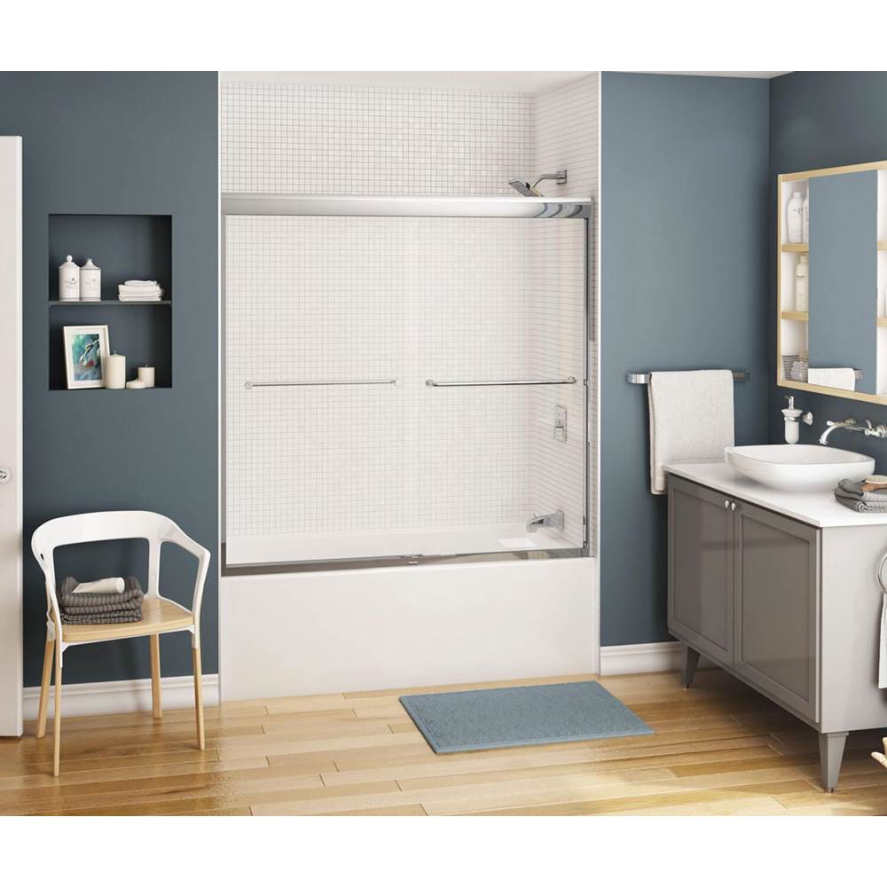 Maax - Kameleon 51-55 x 57 in. 6 mm Bypass Tub Door for Alcove Installation with Clear glass in Chrome