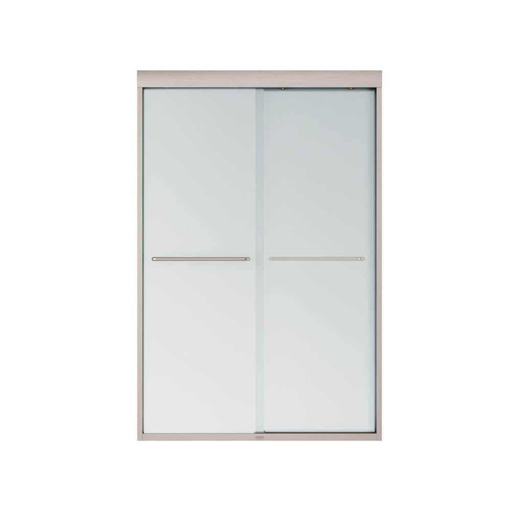 Kameleon 43-47 x 71 in. 6 mm Bypass Shower Door for Alcove Installation with Frosted glass in Brushed Nickel