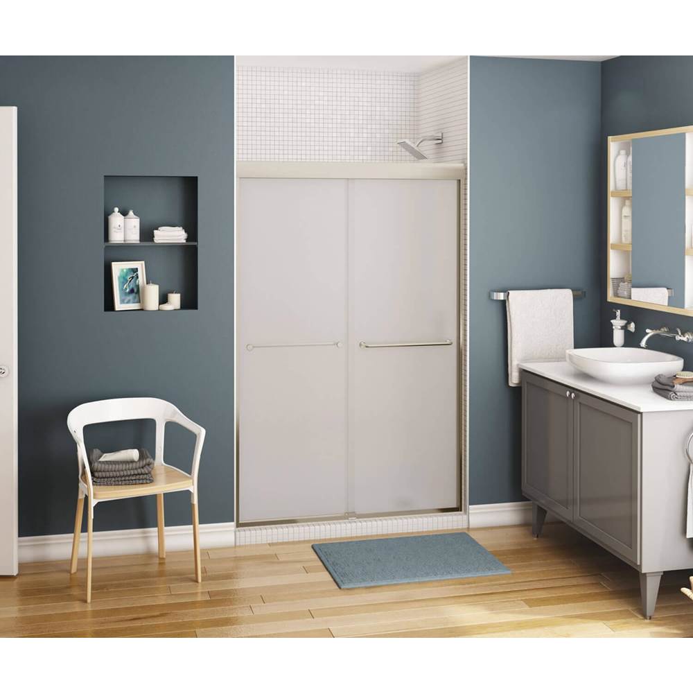 Maax - Kameleon 43-47 x 71 in. 6 mm Bypass Shower Door for Alcove Installation with Frosted glass in Brushed Nickel