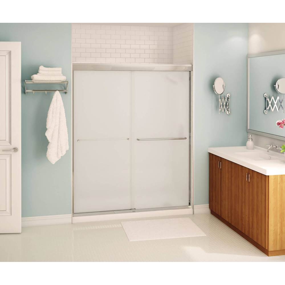 Maax - Kameleon 55-59 x 71 in. 6 mm Bypass Shower Door for Alcove Installation with Frosted glass in Chrome