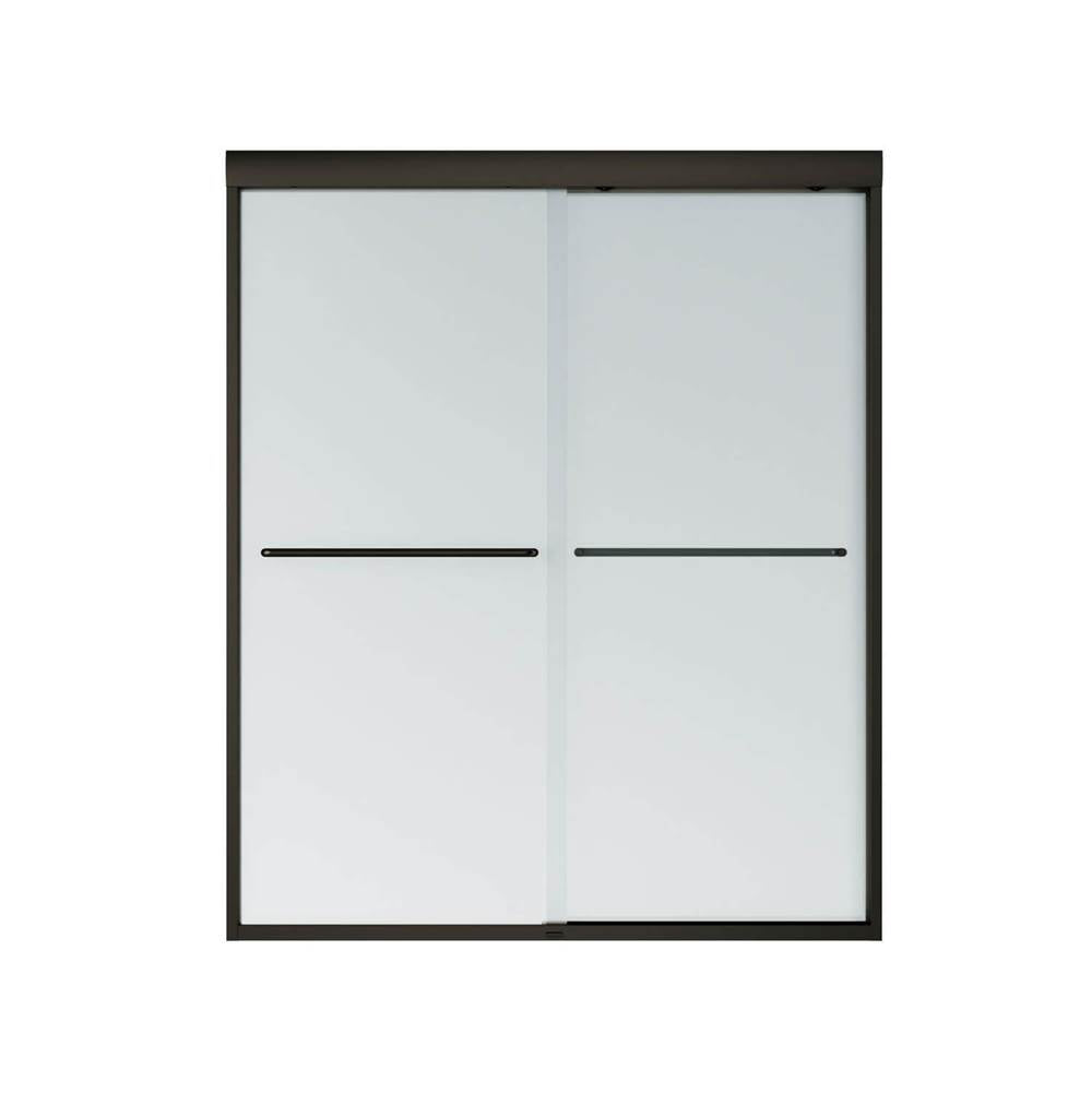 Kameleon 55-59 x 71 in. 6 mm Bypass Shower Door for Alcove Installation with Frosted glass in Dark Bronze