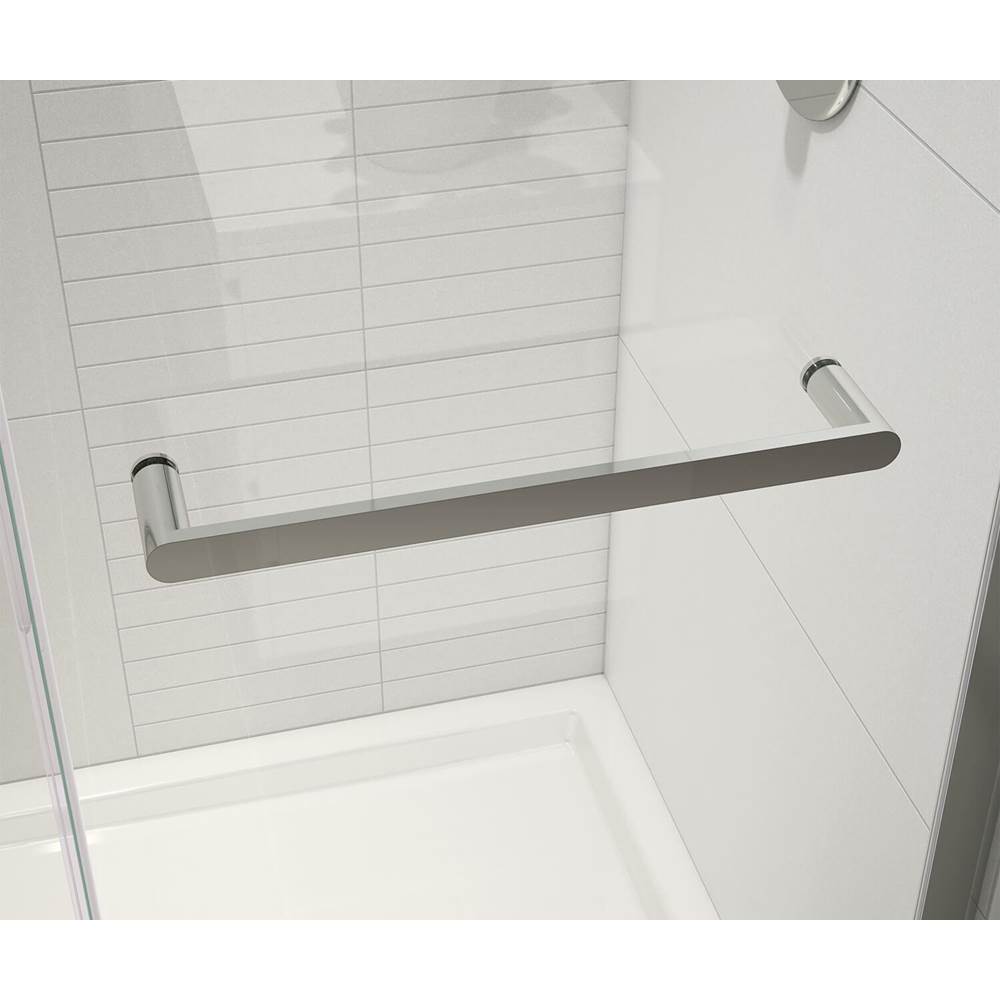 Halo Pro 60 x 32 x 78 3/4 in. 8mm Sliding Shower Door with Towel Bar for Corner Installation with Clear glass in Chrome