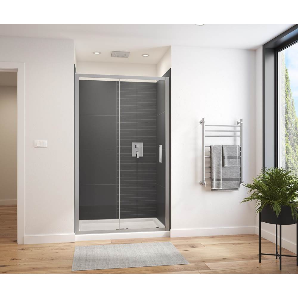 Maax - Connect Pro 43.5-45 x 76 in. 6mm Sliding Shower Door for Alcove Installation with Clear glass in Chrome
