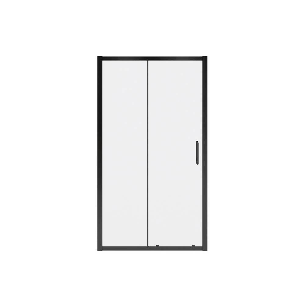 Connect Pro 43.5-45 x 76 in. 6mm Sliding Shower Door for Alcove Installation with Clear glass in Matte Black