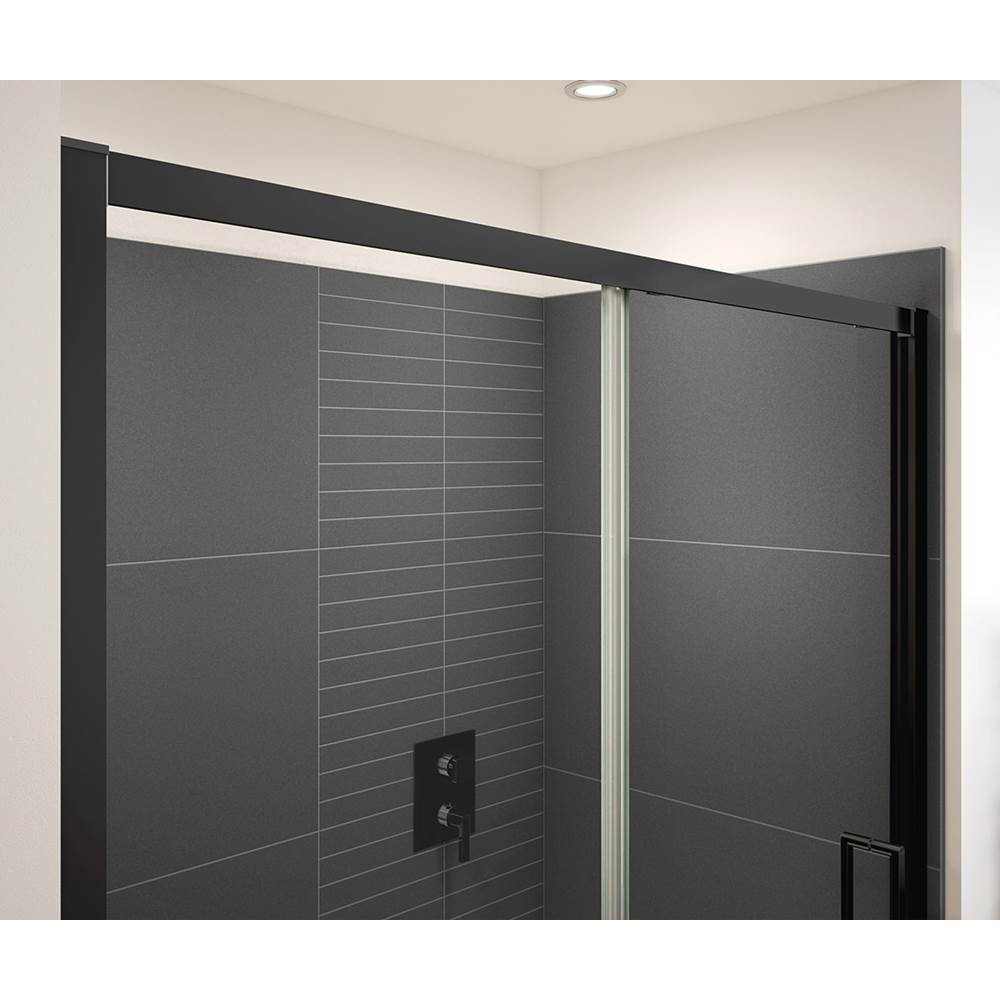 Connect Pro 45-46.5 x 76 in. 6mm Sliding Shower Door for Alcove Installation with Clear glass in Matte Black