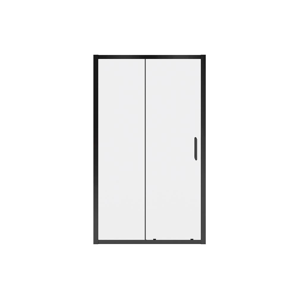 Connect Pro 45-46.5 x 76 in. 6mm Sliding Shower Door for Alcove Installation with Clear glass in Matte Black