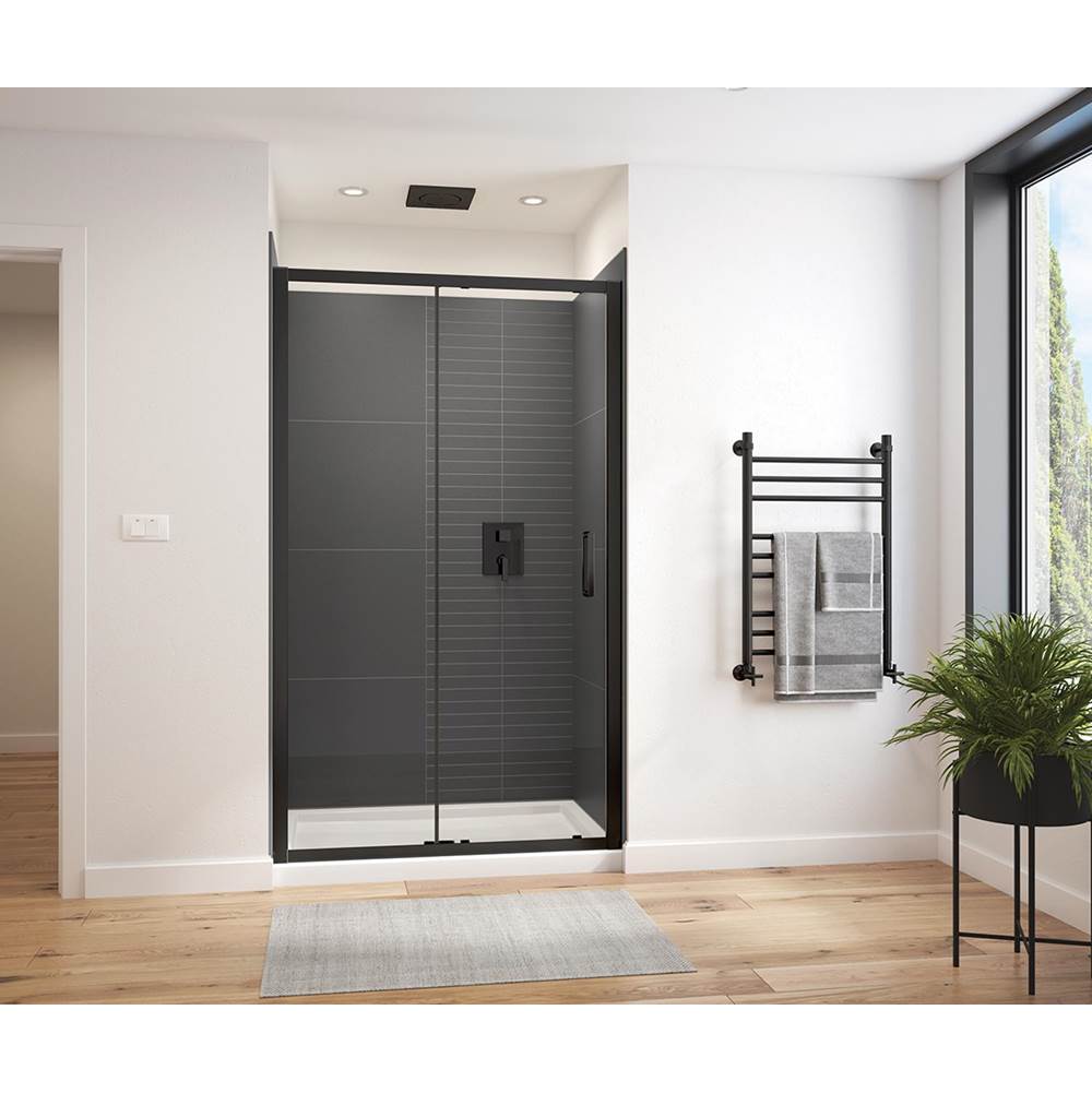Maax - Connect Pro 45-46.5 x 76 in. 6mm Sliding Shower Door for Alcove Installation with Clear glass in Matte Black