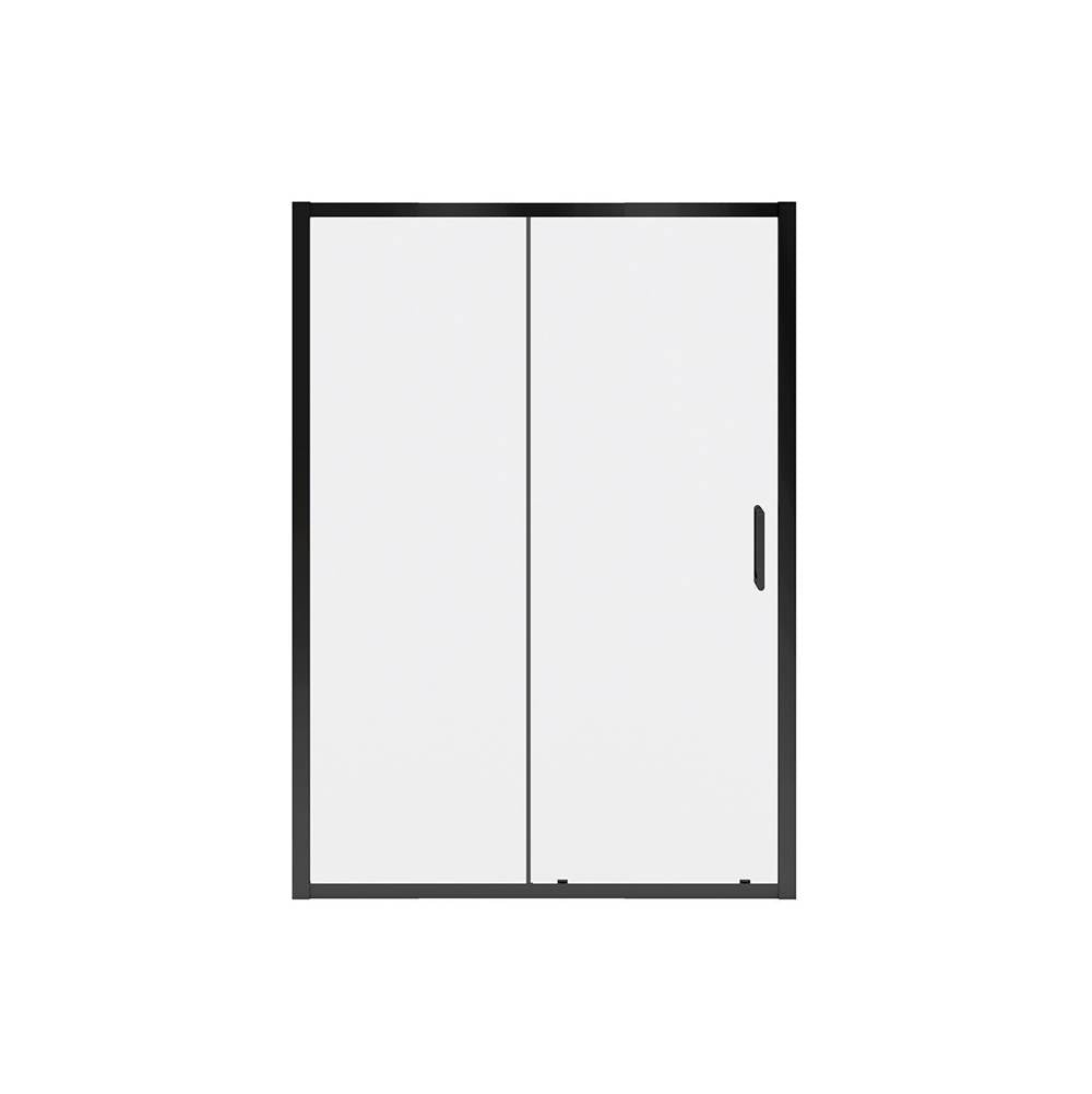 Connect Pro 55.5-57 x 76 in. 6mm Sliding Shower Door for Alcove Installation with Clear glass in Matte Black
