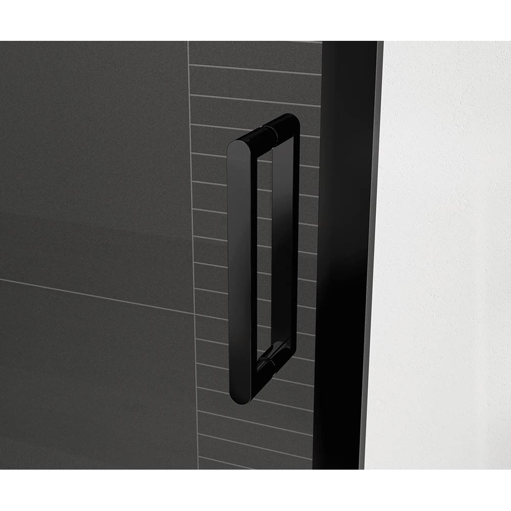 Connect Pro 55.5-57 x 76 in. 6mm Sliding Shower Door for Alcove Installation with Clear glass in Matte Black