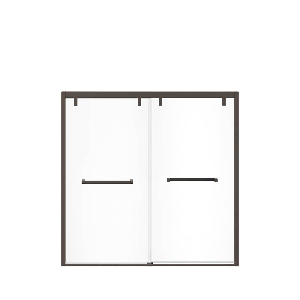 Uptown 56-59 x 58 in. 8 mm Bypass Tub Door for Alcove Installation with Clear glass in Dark Bronze