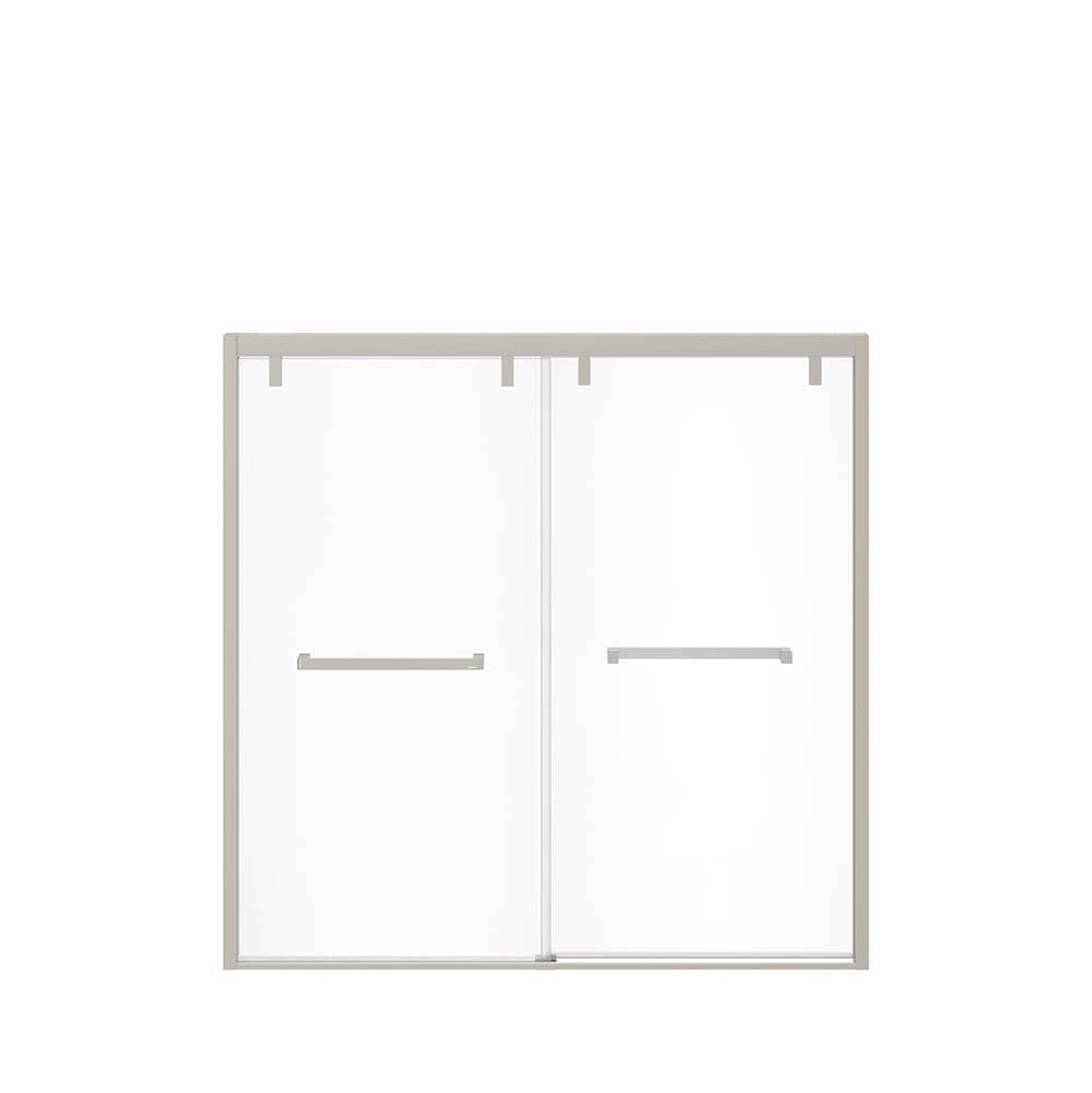 Uptown 56-59 x 58 in. 8 mm Bypass Tub Door for Alcove Installation with Clear glass in Brushed Nickel