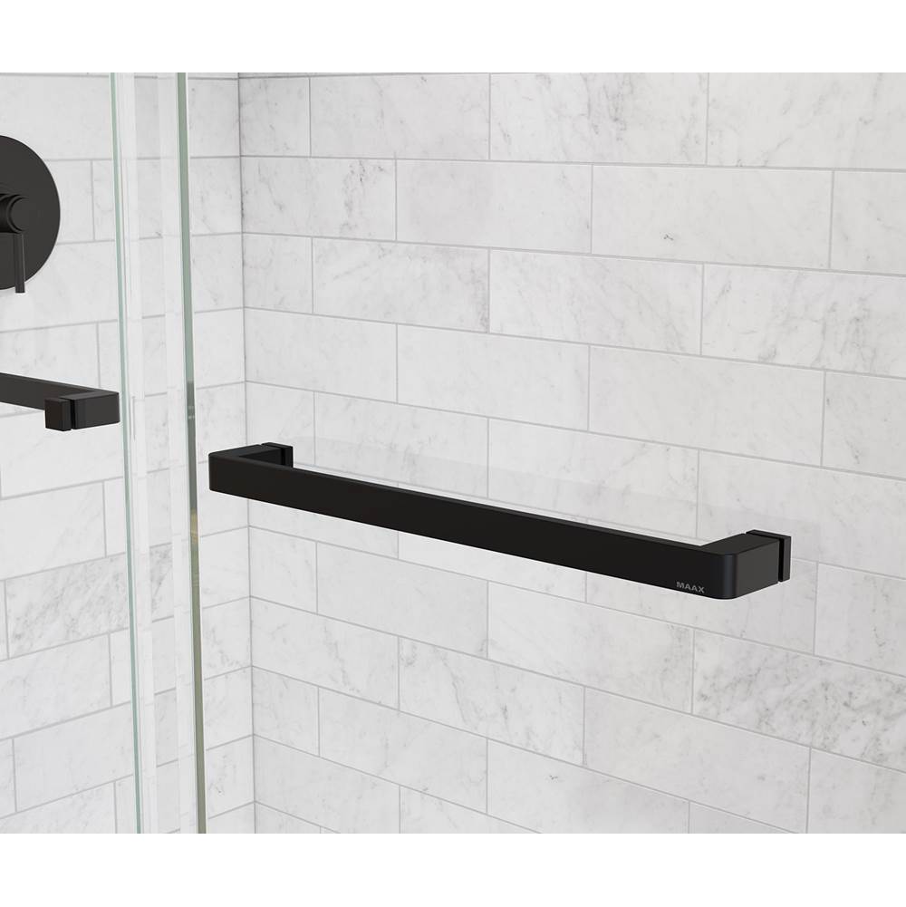 Uptown 56-59 x 58 in. 8 mm Bypass Tub Door for Alcove Installation with Clear glass in Matte Black