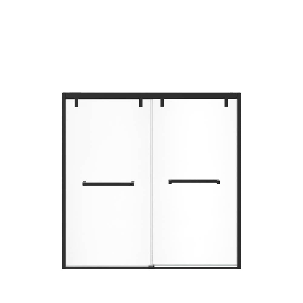 Uptown 56-59 x 58 in. 8 mm Bypass Tub Door for Alcove Installation with Clear glass in Matte Black