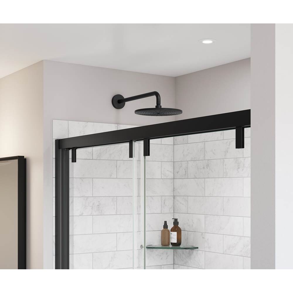 Uptown 56-59 x 58 in. 8 mm Bypass Tub Door for Alcove Installation with Clear glass in Matte Black