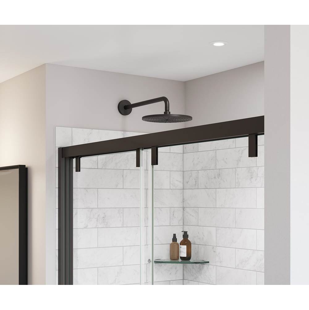 Uptown 44-47 x 76 in. 8 mm Bypass Shower Door for Alcove Installation with Clear glass in Dark Bronze