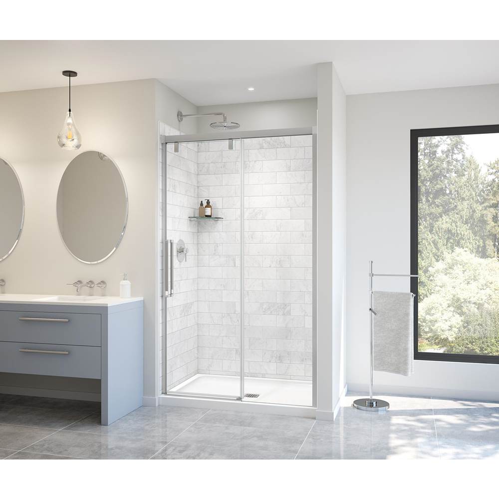 Maax - Uptown 44-47 x 76 in. 8 mm Sliding Shower Door for Alcove Installation with Clear glass in Chrome