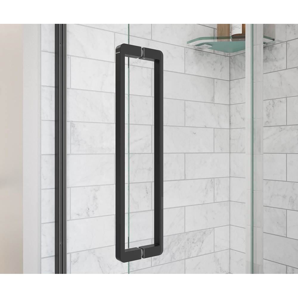 Uptown 44-47 x 76 in. 8 mm Sliding Shower Door for Alcove Installation with Clear glass in Matte Black