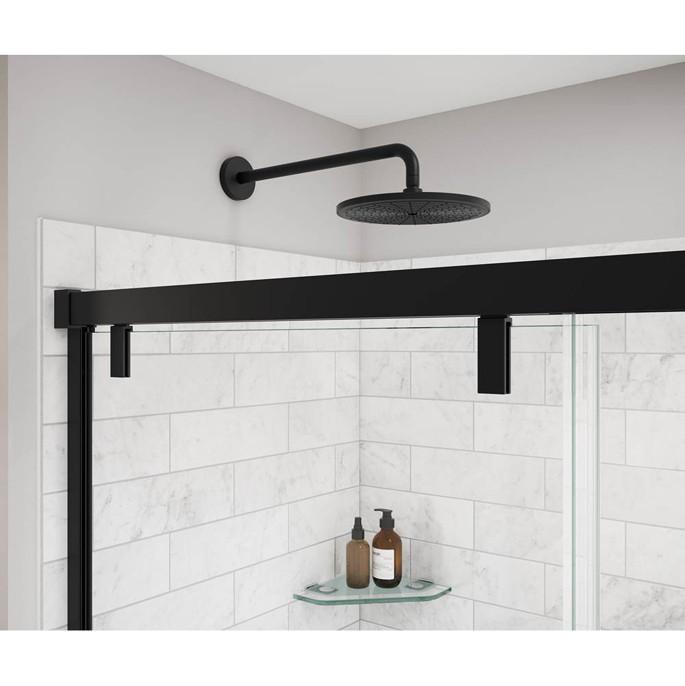 Uptown 44-47 x 76 in. 8 mm Sliding Shower Door for Alcove Installation with Clear glass in Matte Black