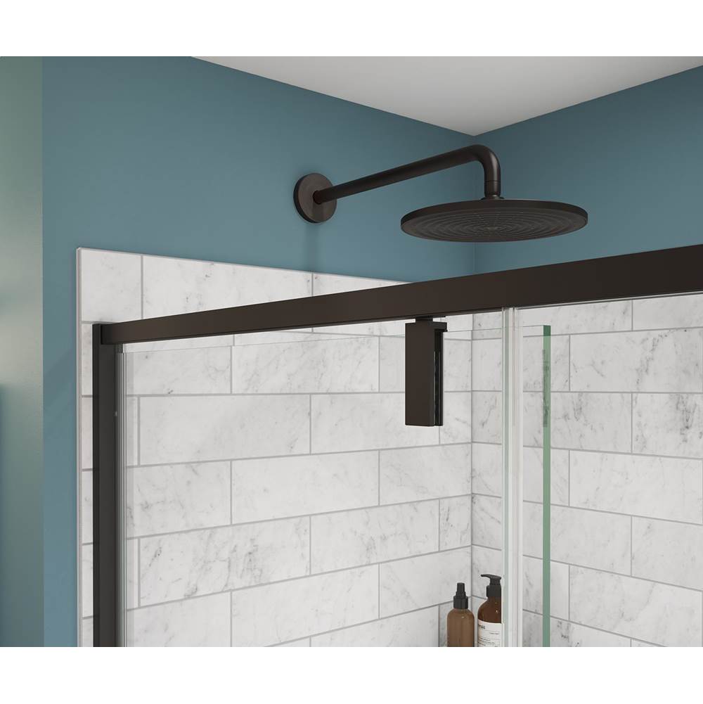 Uptown 45-47 x 76 in. 8 mm Pivot Shower Door for Alcove Installation with Clear glass in Dark Bronze