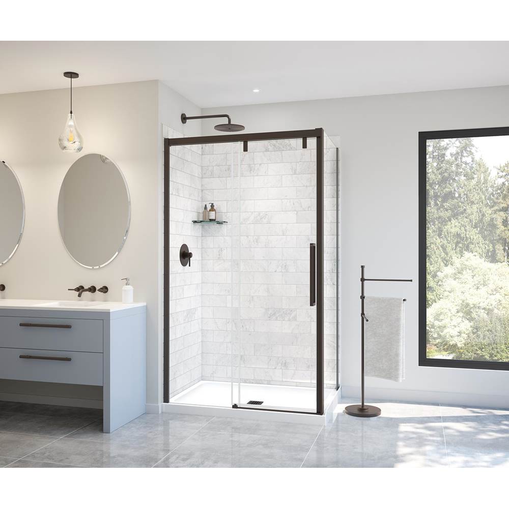 Uptown Return Panel for 32 in. Base with Clear glass in Dark Bronze