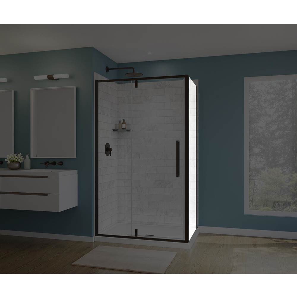 Maax - Uptown Return Panel for 36 in. Base with Clear glass in Dark Bronze
