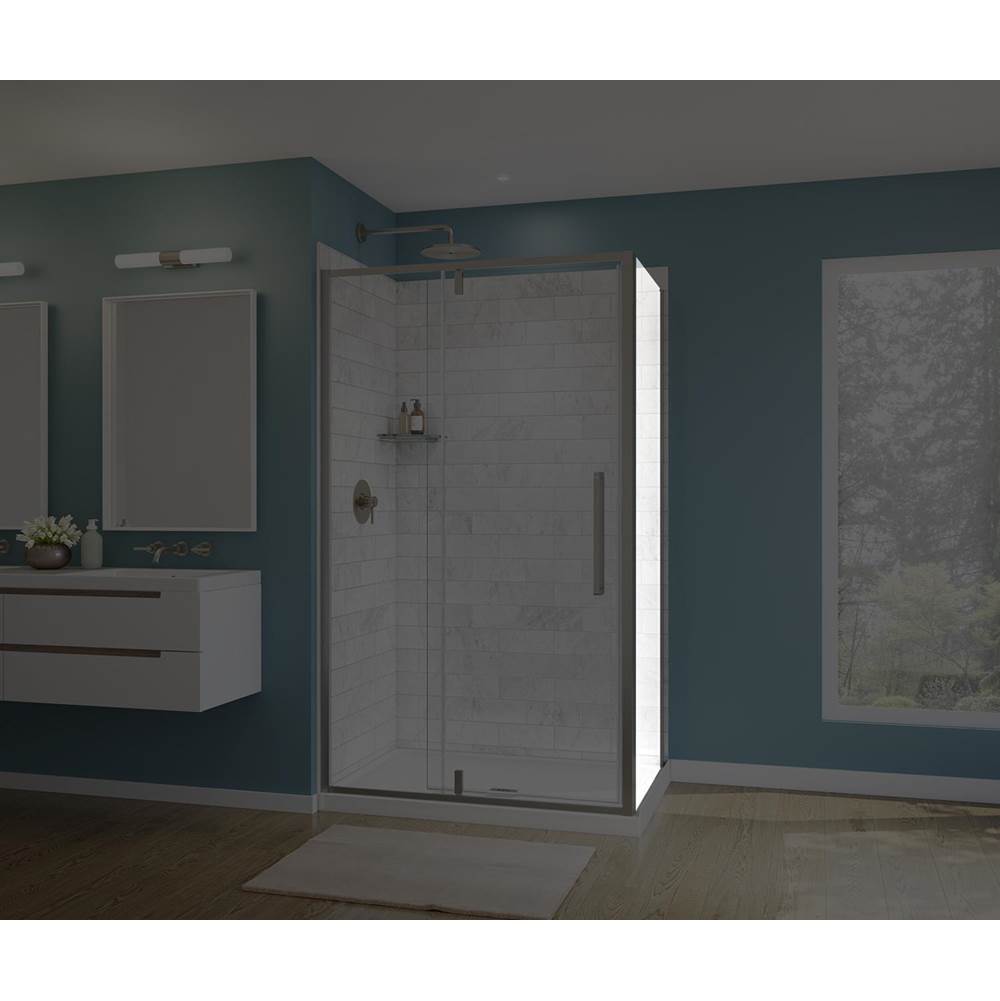 Maax - Uptown Return Panel for 36 in. Base with Clear glass in Brushed Nickel