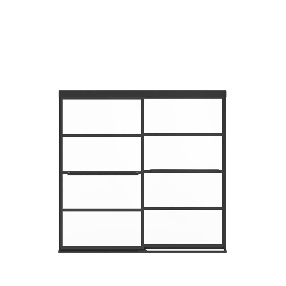 Incognito 57 Shaker 56-59 x 56 3/4 in. 8mm Bypass Tub Door for Alcove Installation with Shaker glass in Matte Black