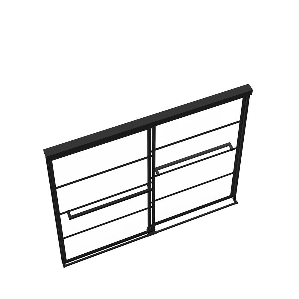 Incognito 57 Shaker 56-59 x 56 3/4 in. 8mm Bypass Tub Door for Alcove Installation with Shaker glass in Matte Black