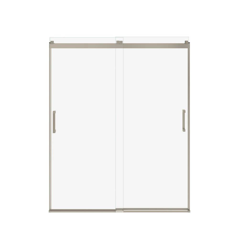 Revelation Square 56-59 x 70.5-73 in. 6 mm Bypass Shower Door for Alcove Installation with Clear glass in Brushed Nickel