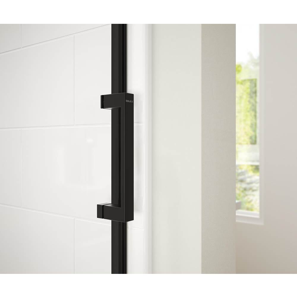 Revelation Square 56-59 x 56.75-59.25 in. 8mm Bypass Tub Door for Alcove Installation with Clear glass in Matte Black